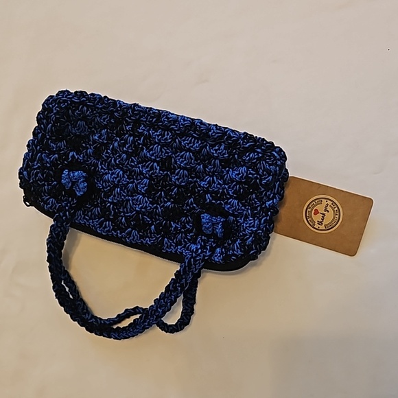 Handmade Kids Floral Crochet Mini Bag Handcrafted Boho Grannycore Vintage unique - Picture 3 of 17